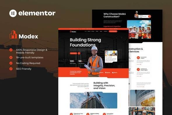Modex - Construction & Building Services Elementor Template Kit