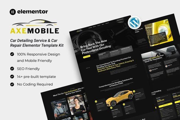 Axemobile – Car Detailing Service & Car Repair Elementor Template Kit 1 Axemobile