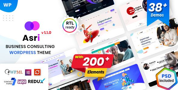 Asri – Multi-Purpose Elementor WordPress Theme 1 Asri