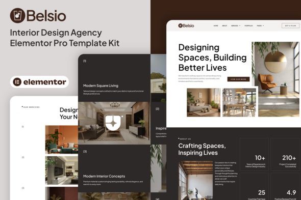 Belsio - Interior Design Elementor Pro Template Kit 1 Belsio