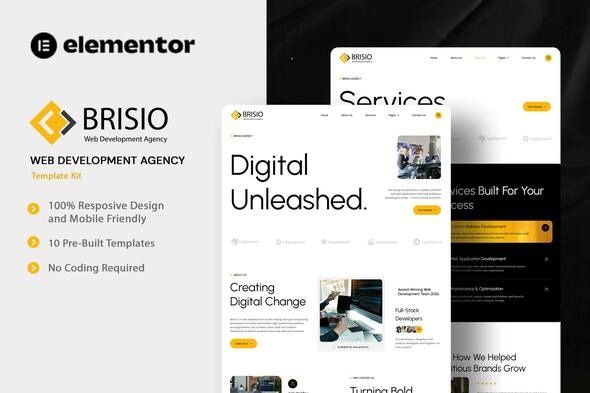 Brisio - Web Development Agency Elementor Template Kit 1 Brisio
