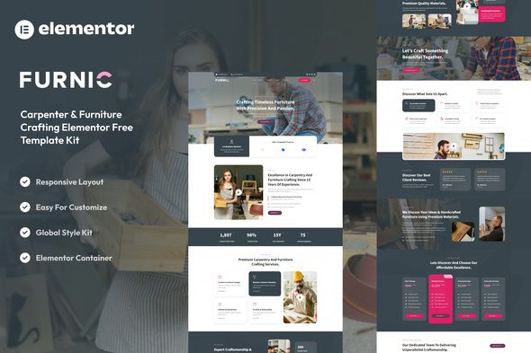 Furnic – Furniture Crafting Elementor Template Kit 1 Furnic