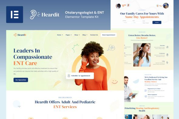 HeardIt – Otolaryngologist & ENT Elementor Pro Template Kit 1 HeardIt
