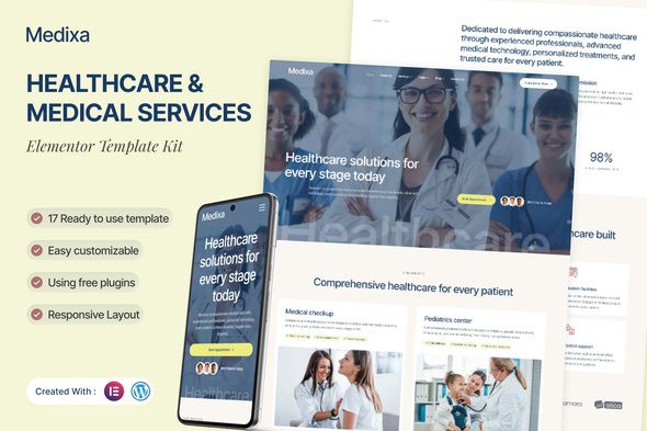 Medixa - Healthcare Services Elementor Template Kit 1 Medixa