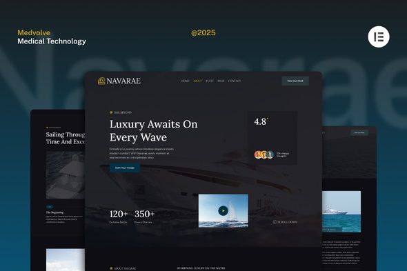 Navarae – Luxury Yacht Club & Boat Rental Elementor Template Kit 1 Navarae