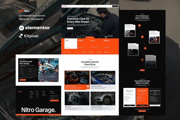 Nitro - Car Repair Service Elementor Template Kit 1 Nitro