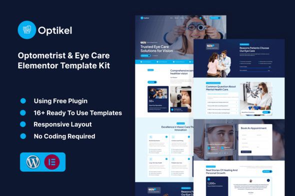 Optikel - Optometrist & Eye Care Elementor Template Kit 1 Optikel