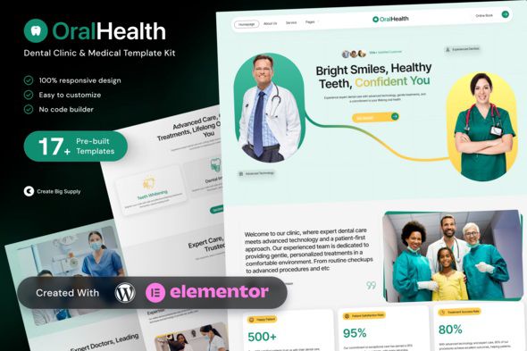 OralHealth - Dental Medical Elementor Template Kit 1 OralHealth