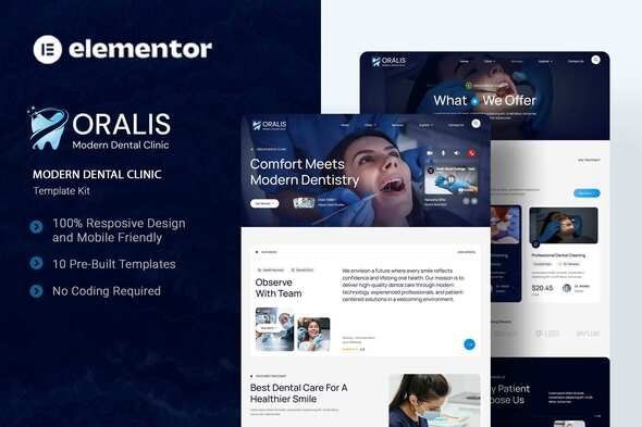 Oralis – Modern Dental Clinic Elementor Template Kit 1 Oralis
