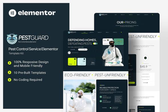 Pestguard – Pest Control Service Elementor Template Kit 1 Pestguard