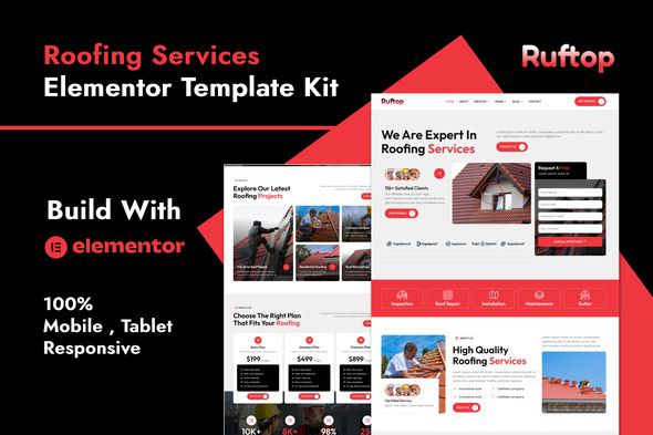 Ruftop - Roofing Services Elementor Template Kit 1 Ruftop