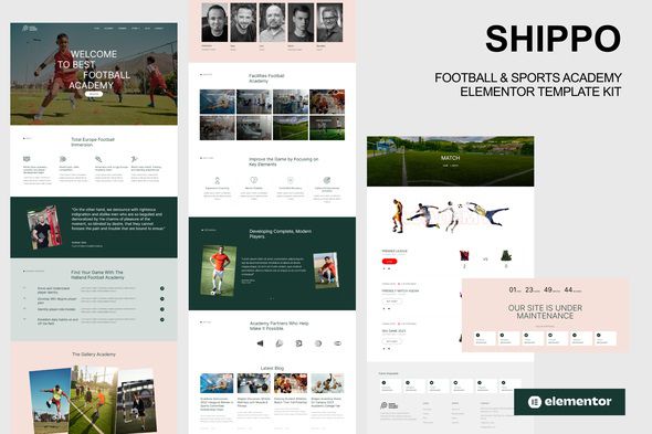 Shippo – Football & Sports Academy Elementor Template Kit 1 Shippo