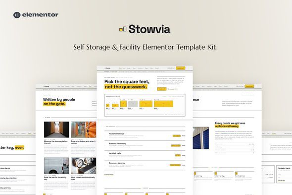 Stowvia - Self Storage & Facility Elementor Template Kit 1 Stowvia