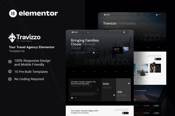 Travizzo - Tour Travel Elementor Template Kit 1 Travizzo