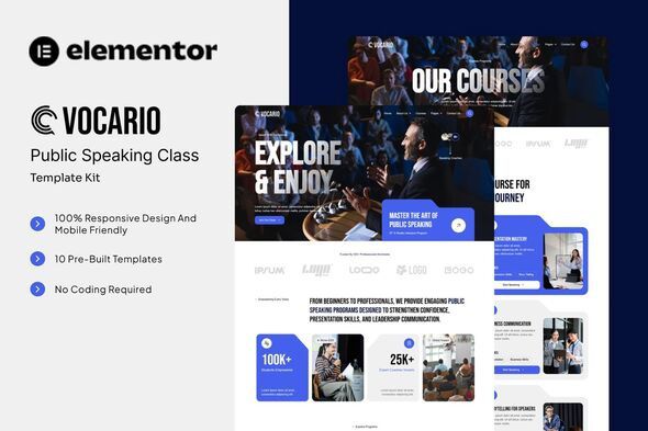 Vocario - Public Speaking Class Elementor Template Kit 1 Vocario