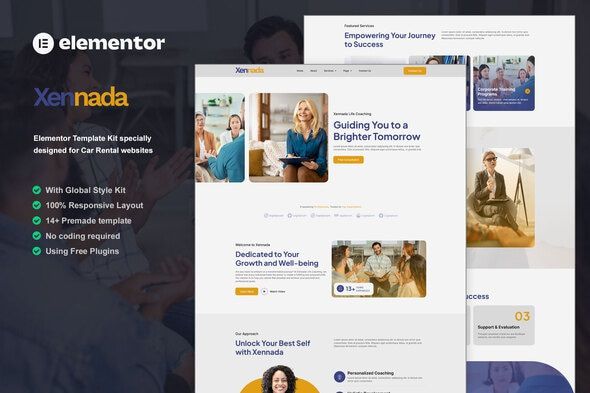 Xennada – Life Coach Elementor Template Kit 1 Xennada