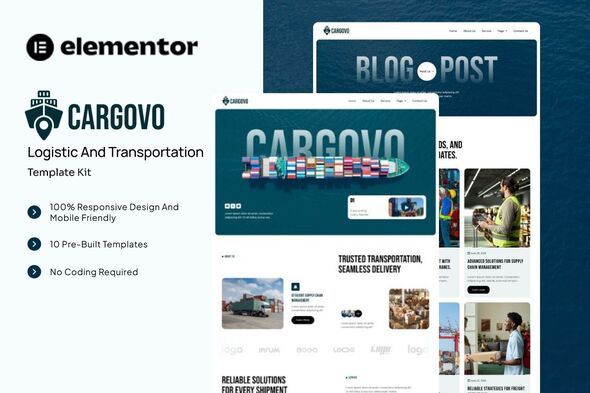 Cargovo - Logistic Elementor Template Kit 1 Cargovo