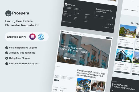 Prospera - Luxury Real Estate Elementor Template Kit 1 Prospera
