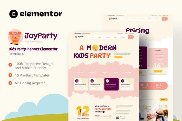 JoyParty – Kids Party Planner Elementor Template Kit 1 JoyParty