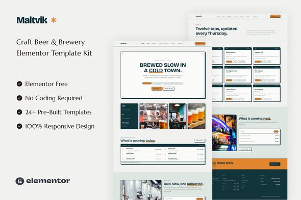 Maltvik - Craft Beer & Brewery Elementor Template Kit 1 Maltvik