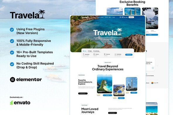 Travela - Travel & Trip Business Elementor Template Kit 1 Travela
