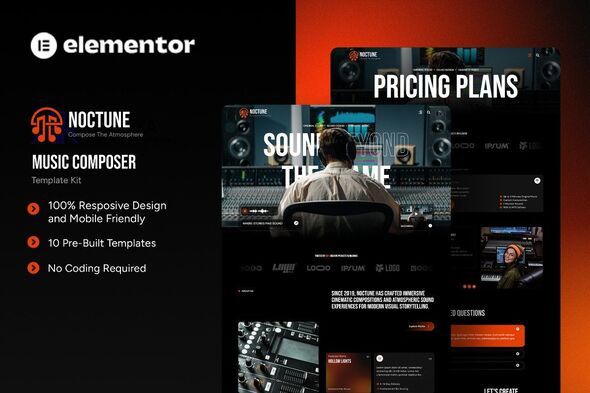 Noctune - Music Composer Elementor Template Kit 1 Noctune